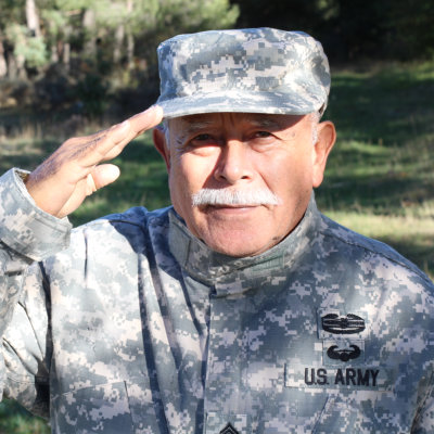 Veteran saluting