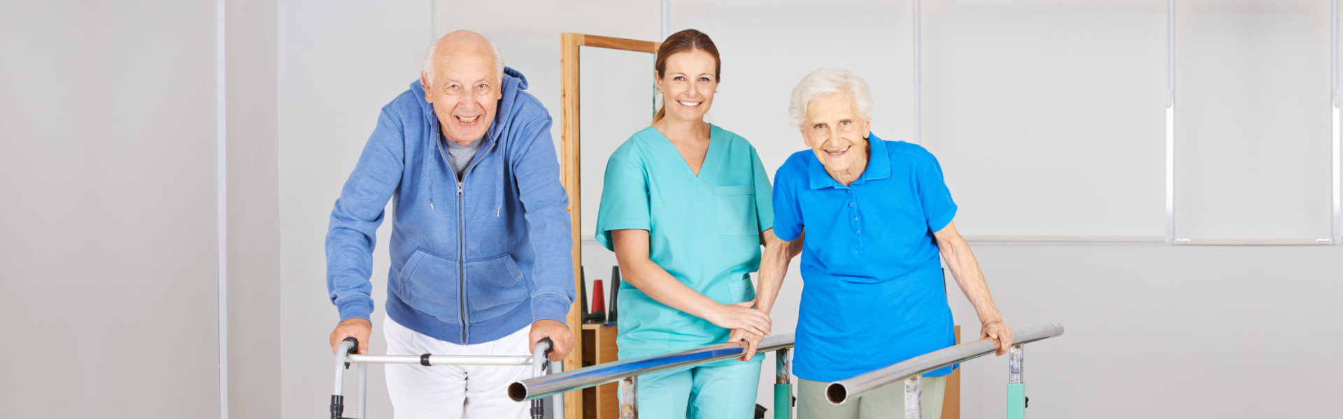 woman and senior smiling